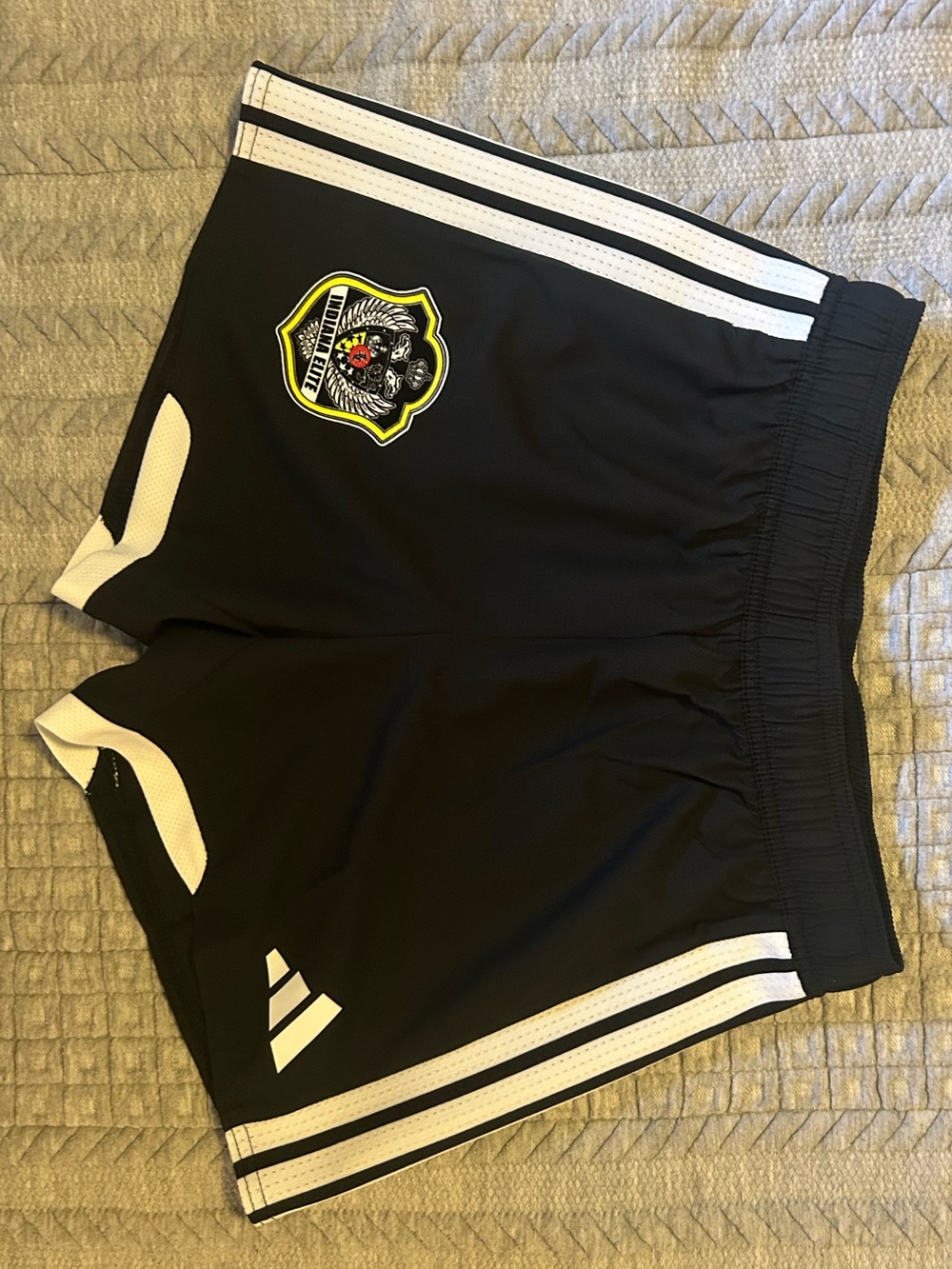 adidas Black Women's Athletic Shorts with White Stripes